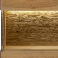 63x145x44 cm 1-türiger Vitrinenschrank aus Massivholz - Obinson