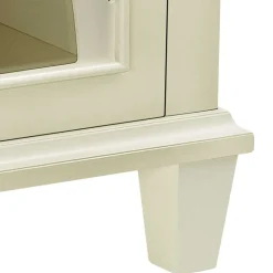 80x87x38 cm Vintage Vitrine in Cremeweiß - Arvid