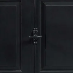 130x230x47 cm Vintage Vitrine Schrank in Schwarz - Niovan