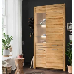 102x204x40 cm Wohnzimmer Holzschrank aus Wildeiche - Loitons