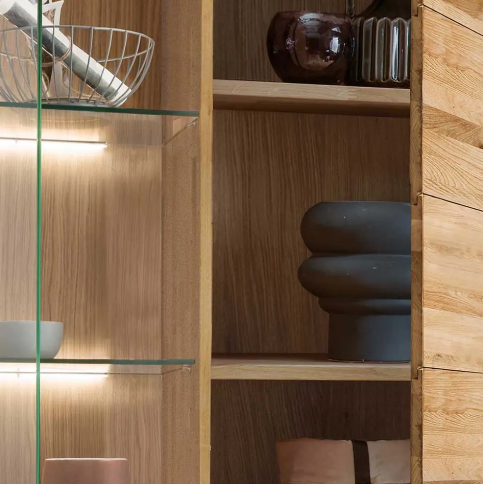 102x204x40 cm Wohnzimmer Holzschrank aus Wildeiche - Loitons