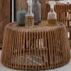 69x38x69 Design Couchtisch aus Recyclingholz & Rattan - Valtte