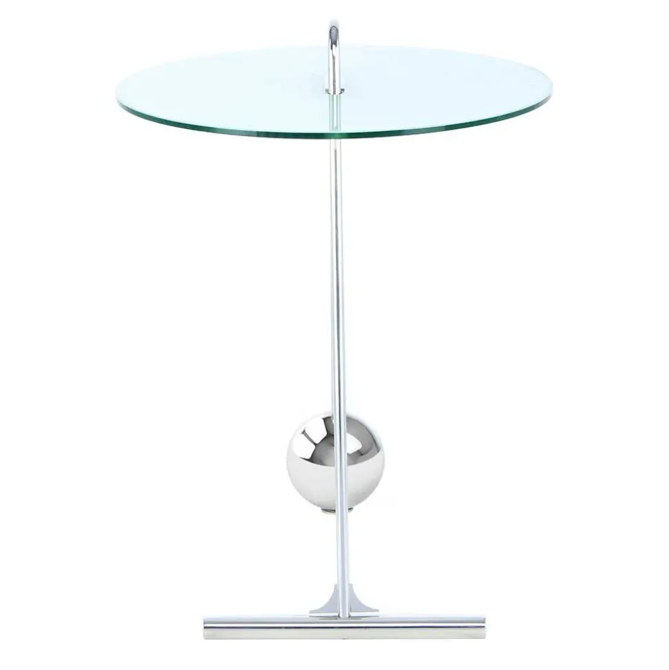 46x60x46 Design Glastisch in Weiß & Silber - Twinta