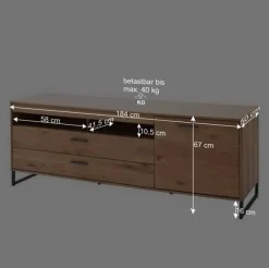 104x123x37 Design Highboard aus Holz & MDF - Assela