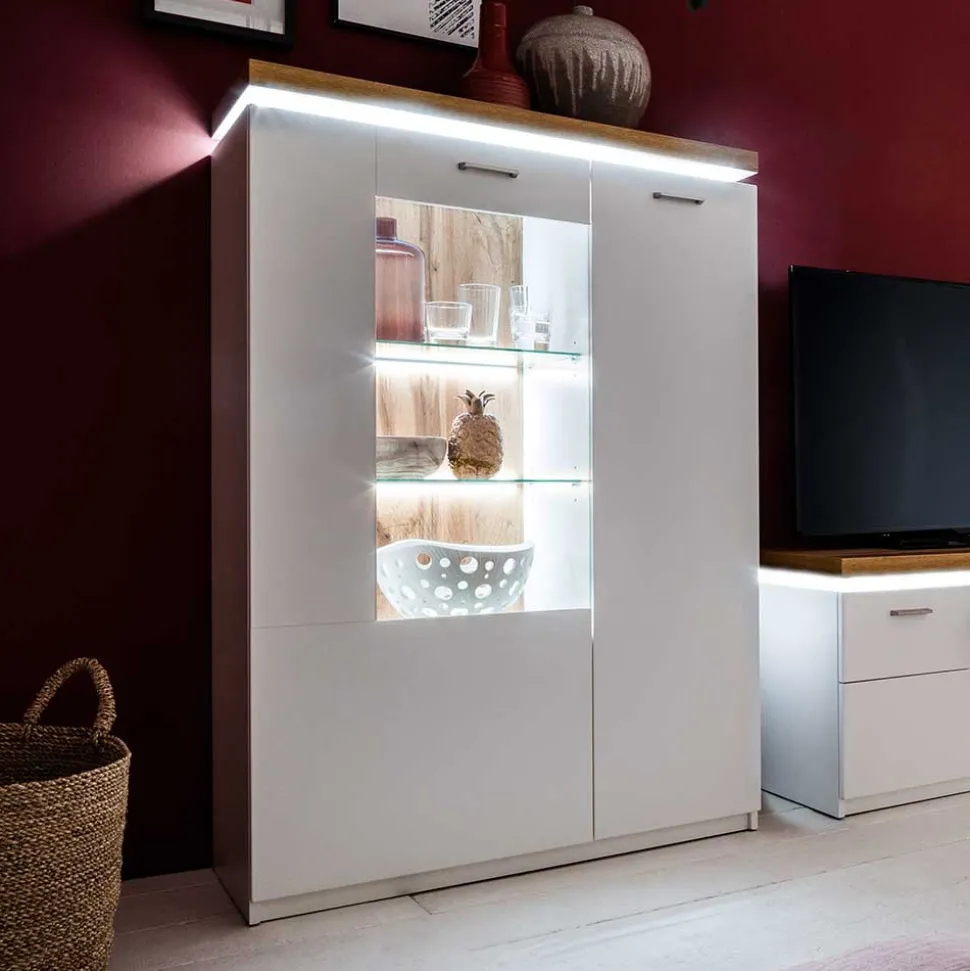98x143x38 Design Highboard mit Beleuchtung LED - Caldri