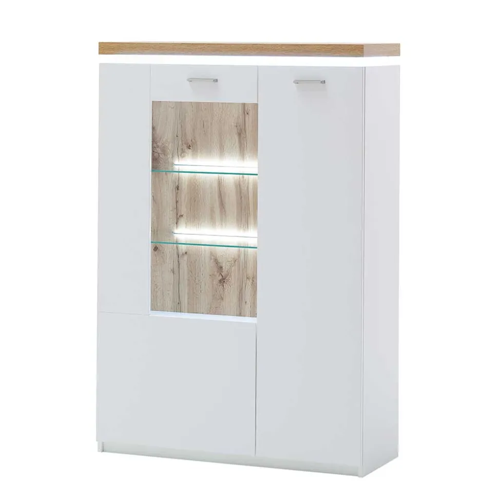 98x143x38 Design Highboard mit Beleuchtung LED - Caldri