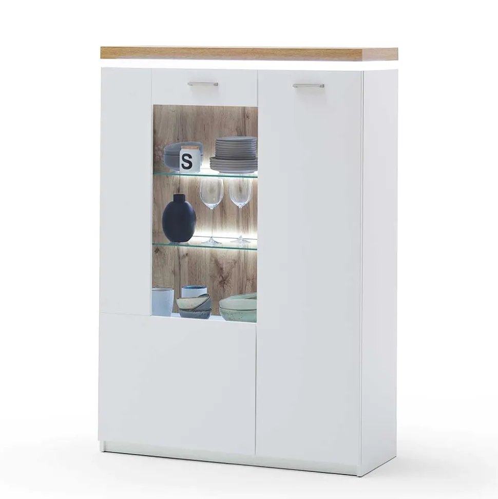 98x143x38 Design Highboard mit Beleuchtung LED - Caldri