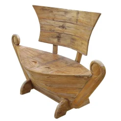 145x99x65 Design Holzbank in Boot Optik - Teako