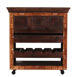 78x85x48 Design Küchenwagen aus Recyclingholz - Solapura