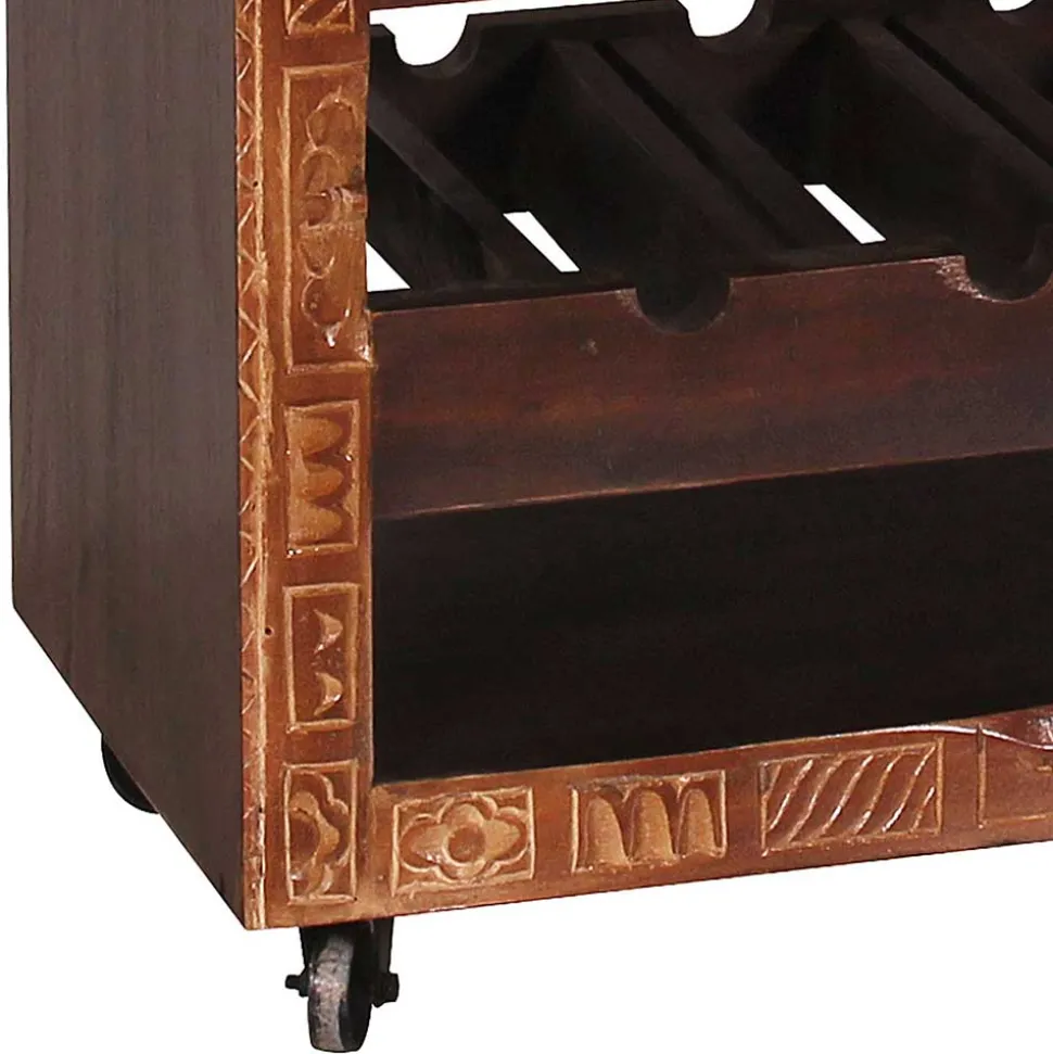 78x85x48 Design Küchenwagen aus Recyclingholz - Solapura