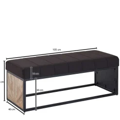 105x40x40 Design Polsterbank mit einem Sitzplatz - Rulette