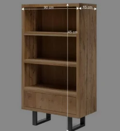 90x160x45 Design Regal aus Asteiche - Ventida