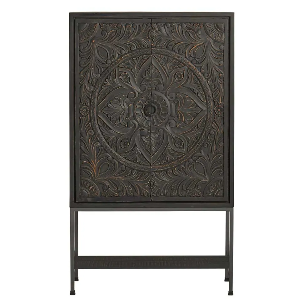 110x190x45 Design Schrank mit Schnitzereien - Jenn