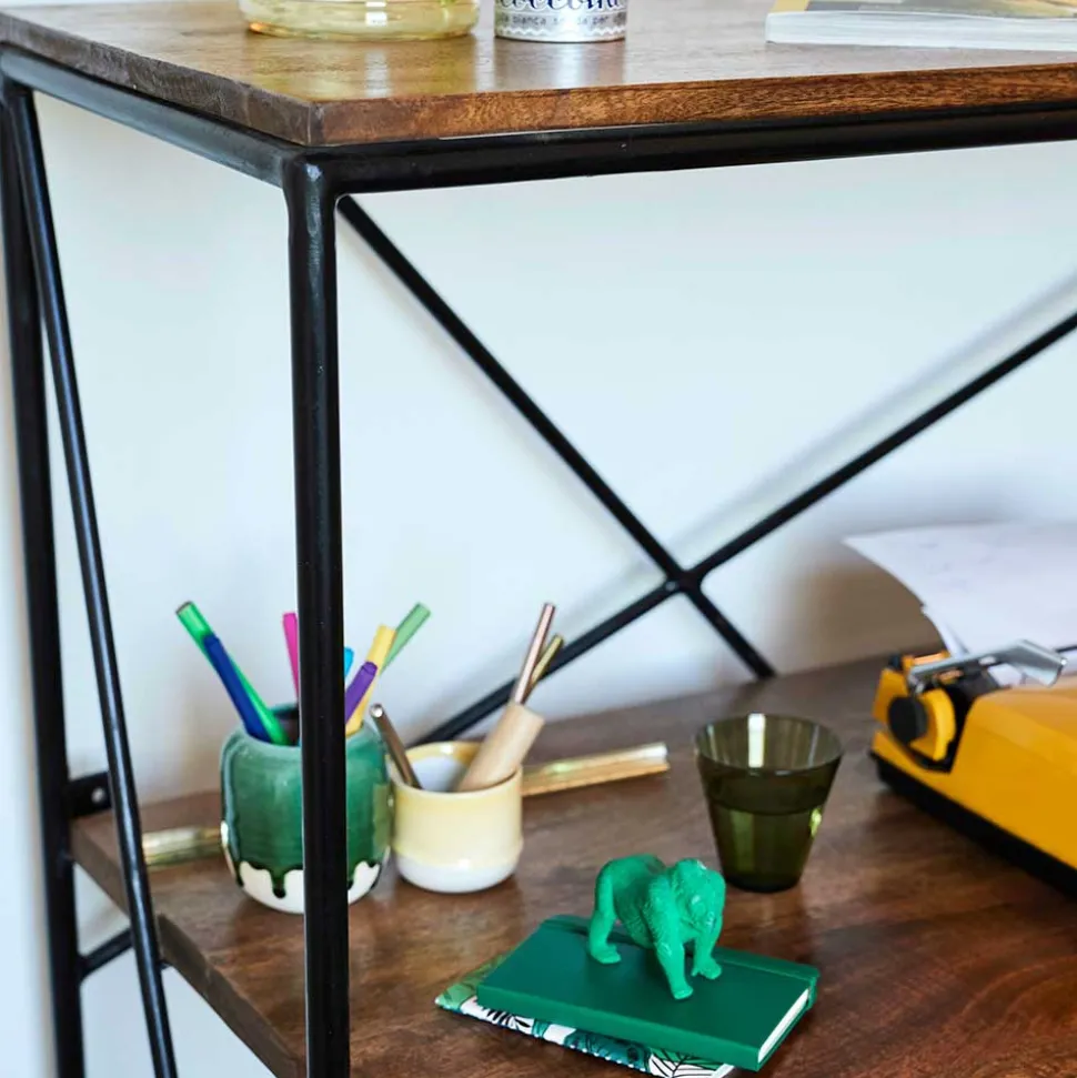 120x122x60 Design Schreibtisch aus Holz & Metall - Offia