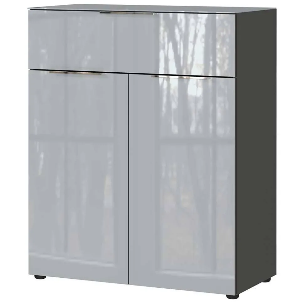 83x102x42 Design Vertiko mit Glas Front - Ruudy