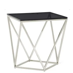 51x56x51 Designer Beistelltisch aus Rauchglas - Lova