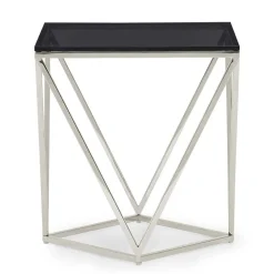 51x56x51 Designer Beistelltisch aus Rauchglas - Lova