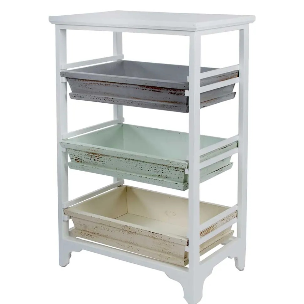 54x86x32 Designer Regal aus Kiefer im Shabby Chic - Caprera