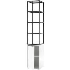 40x197x40 Designer Regal in Weiß & Schwarz - Enkraja