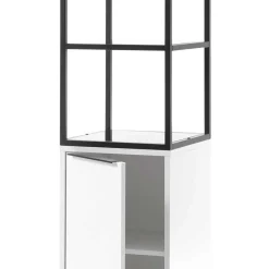 40x197x40 Designer Regal in Weiß & Schwarz - Enkraja