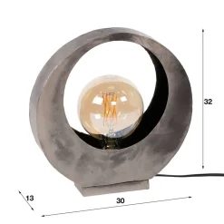 30x32x13 Designer Tischleuchte aus Metall in Altsilber - Hugo