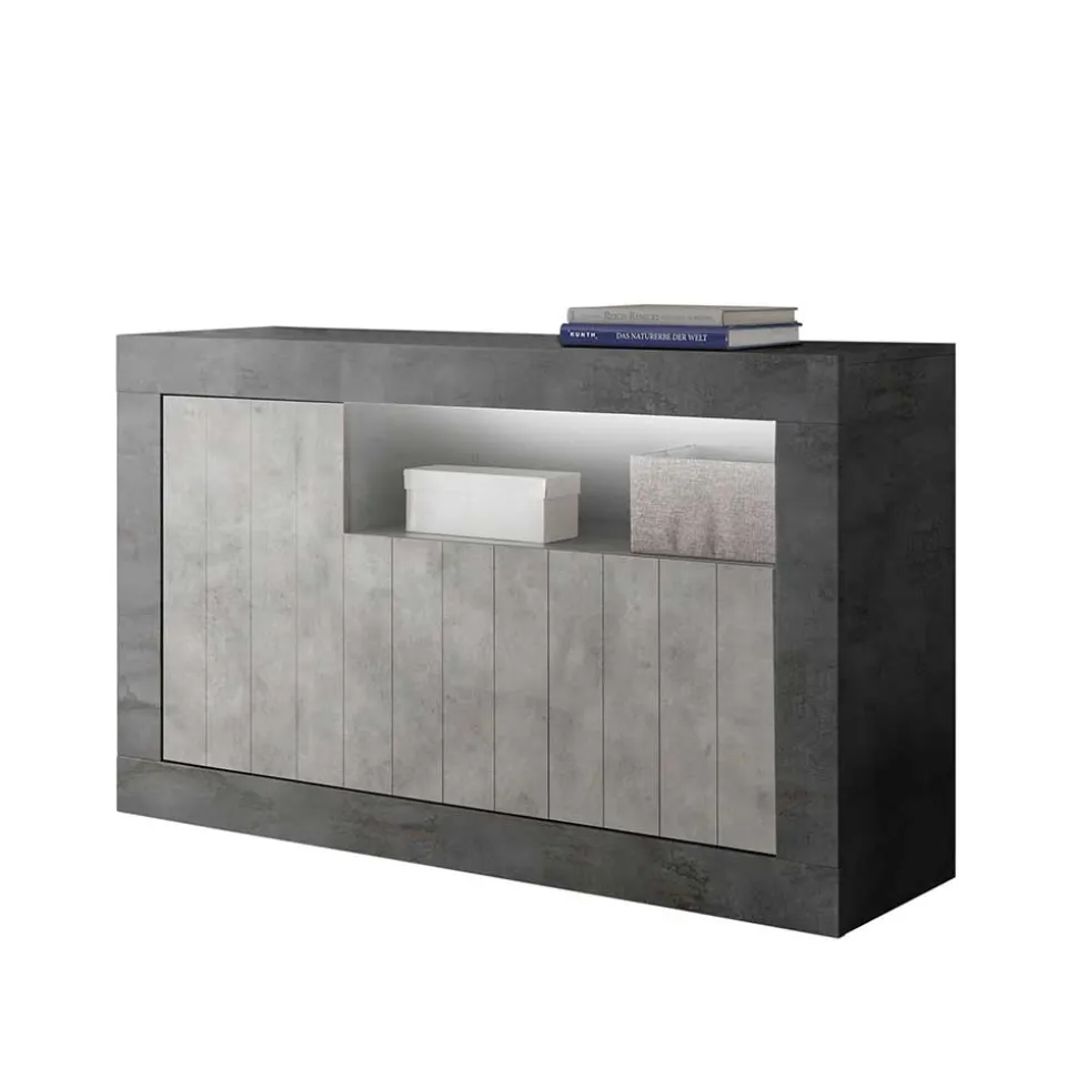 138x86x43 Design-Kommode in Grau zweifarbig - Casmas