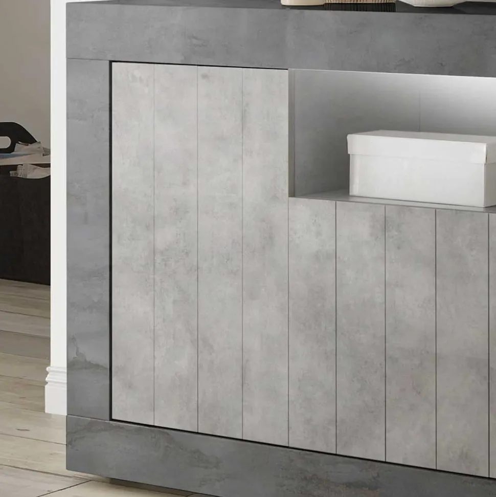 138x86x43 Design-Kommode in Grau zweifarbig - Casmas
