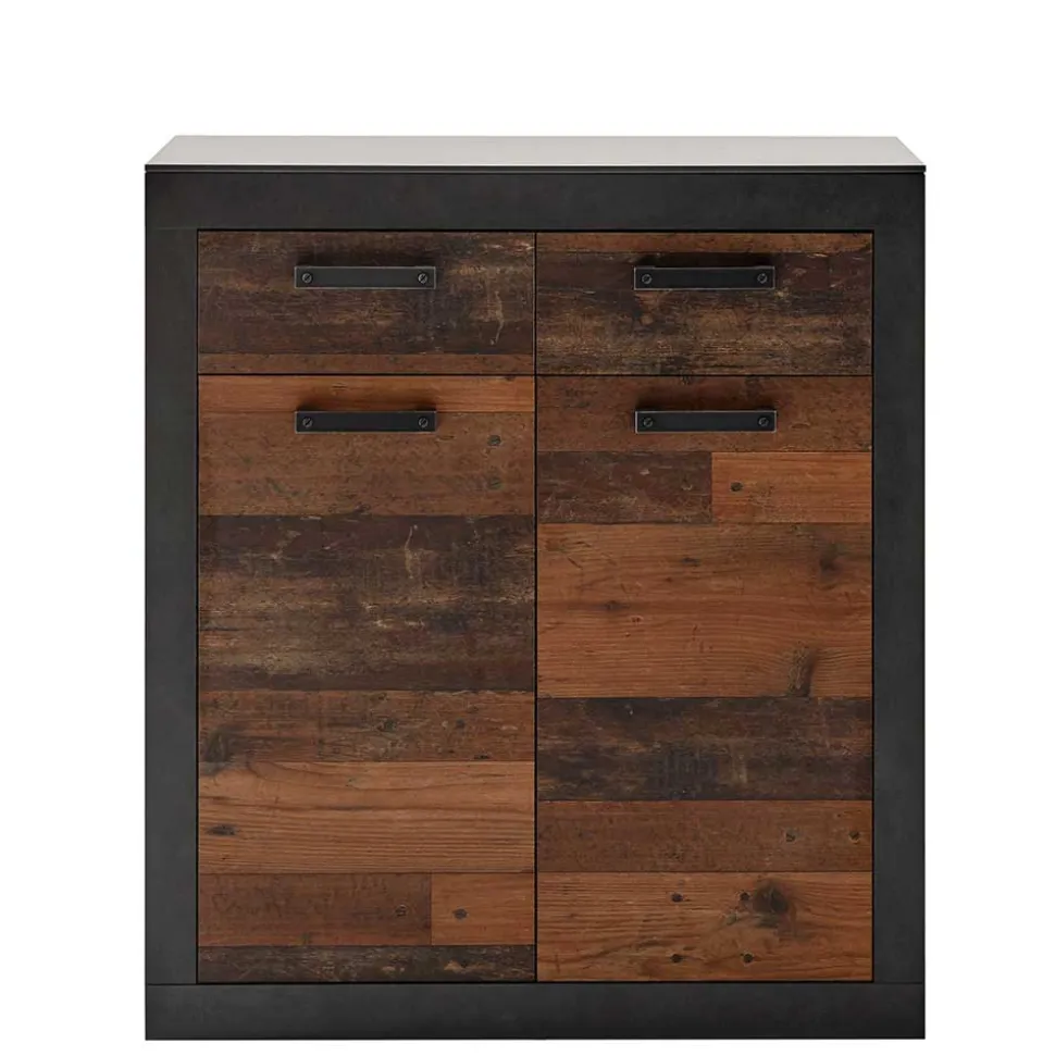 92x104x42 Dielenkommode in Holz Antik Optik - Timuras