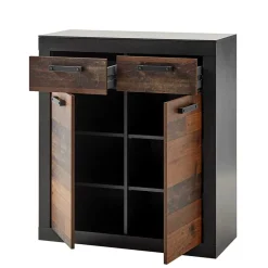 92x104x42 Dielenkommode in Holz Antik Optik - Timuras