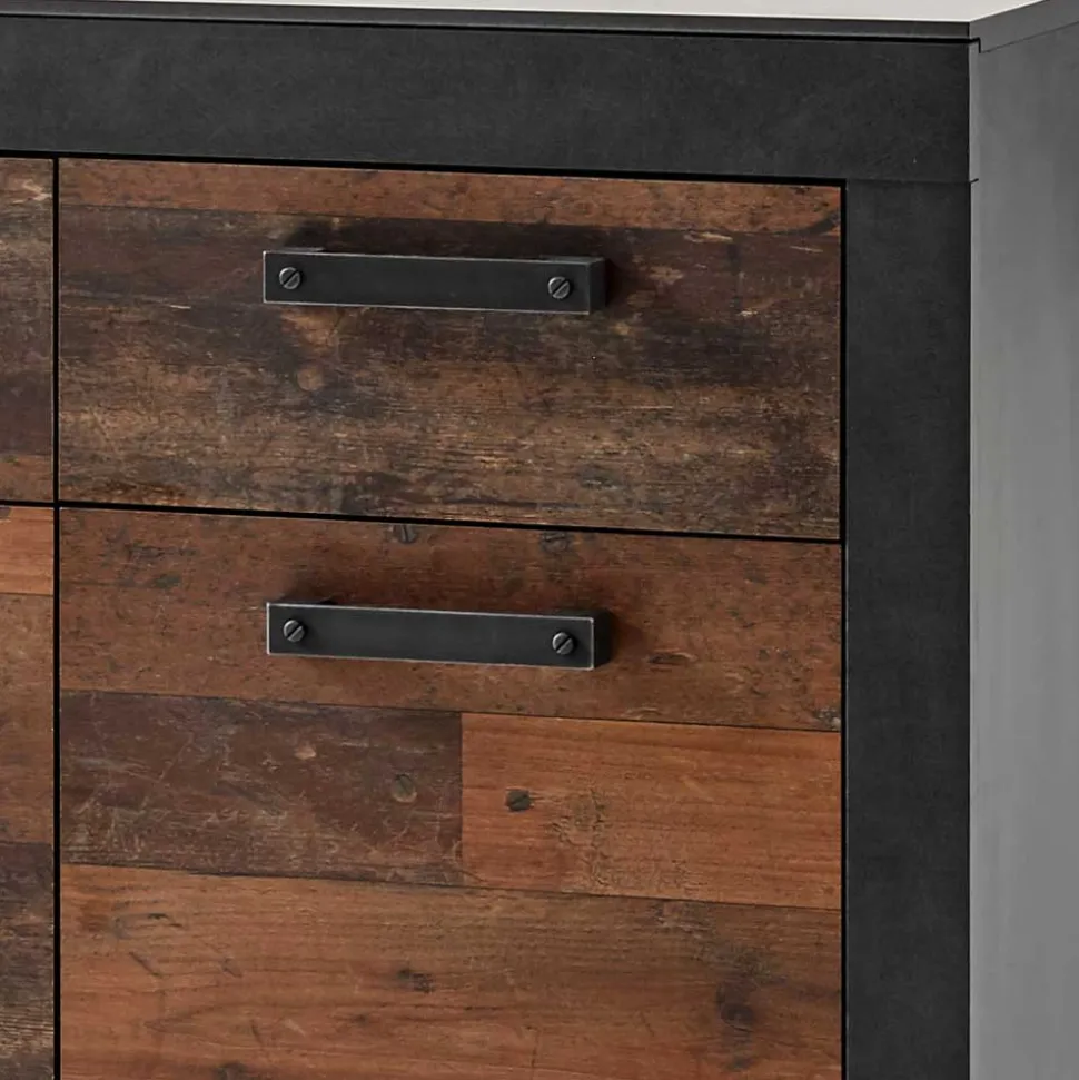 92x104x42 Dielenkommode in Holz Antik Optik - Timuras