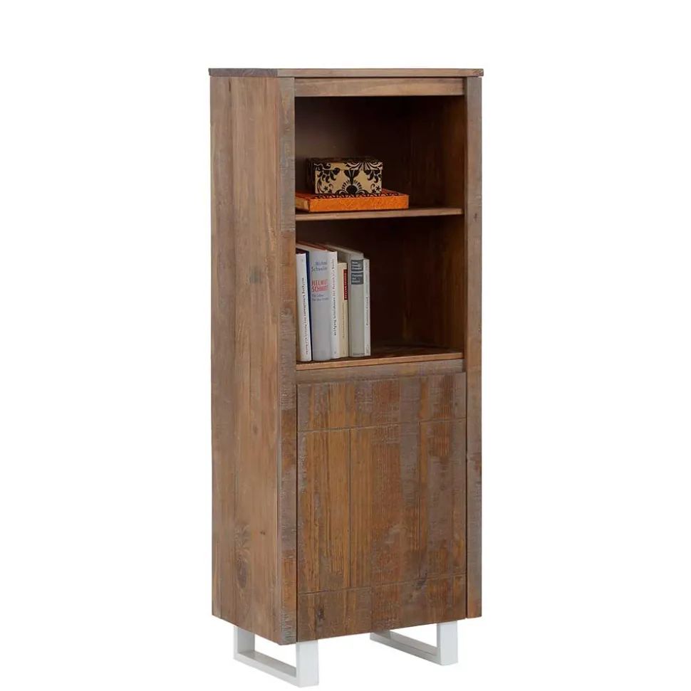 55x140x35 Dunkles Regal aus Kiefer Massivholz - Lavagna