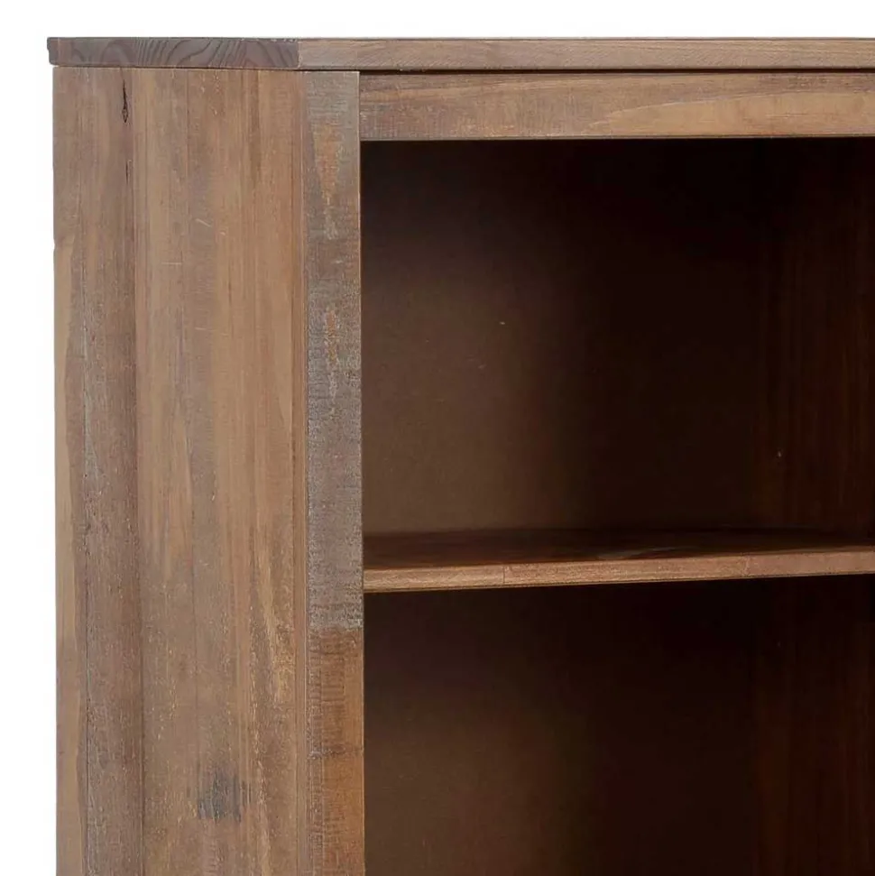 55x140x35 Dunkles Regal aus Kiefer Massivholz - Lavagna