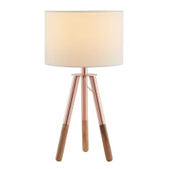 30x54x30 Edle Tischleuchte in Weiß Stoff - Asnes