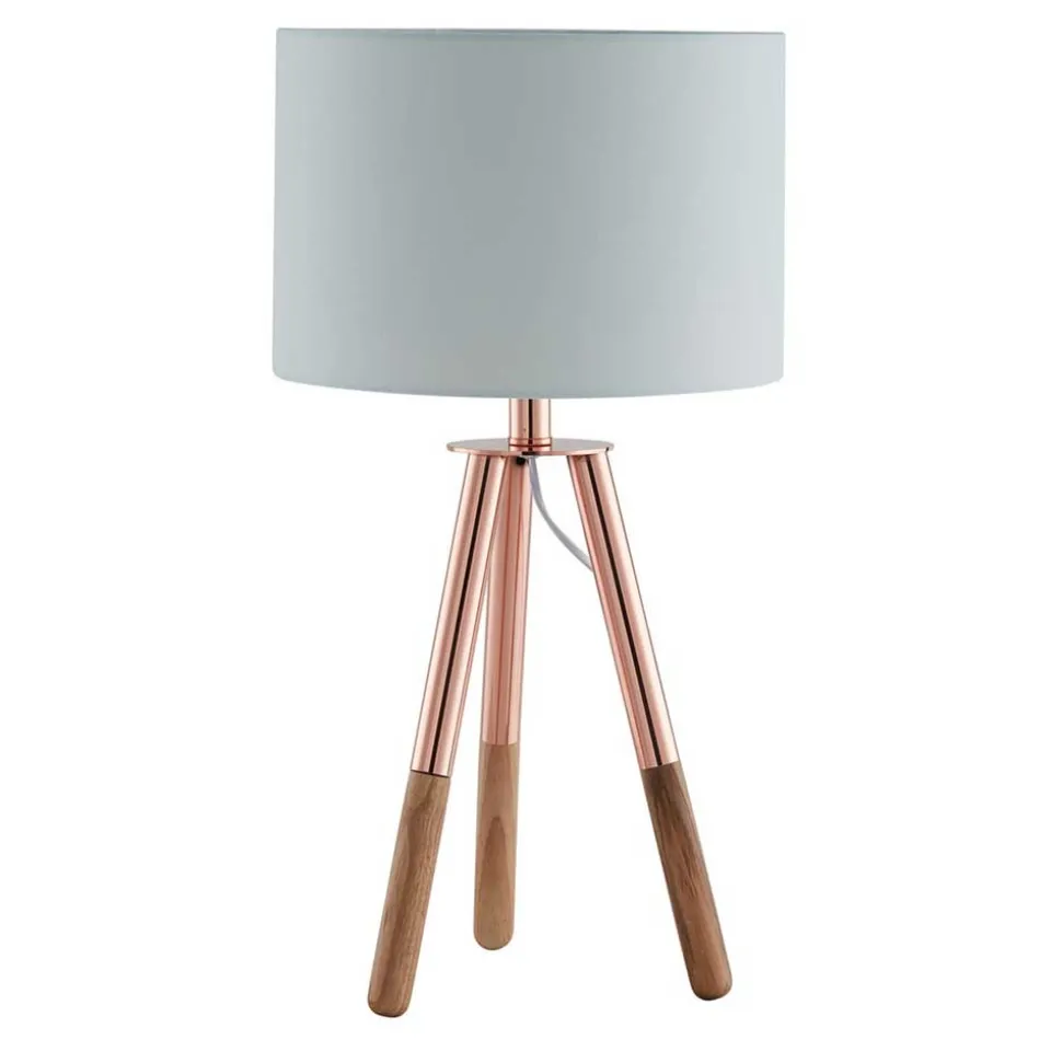 30x54x30 Edle Tischleuchte in Weiß Stoff - Asnes