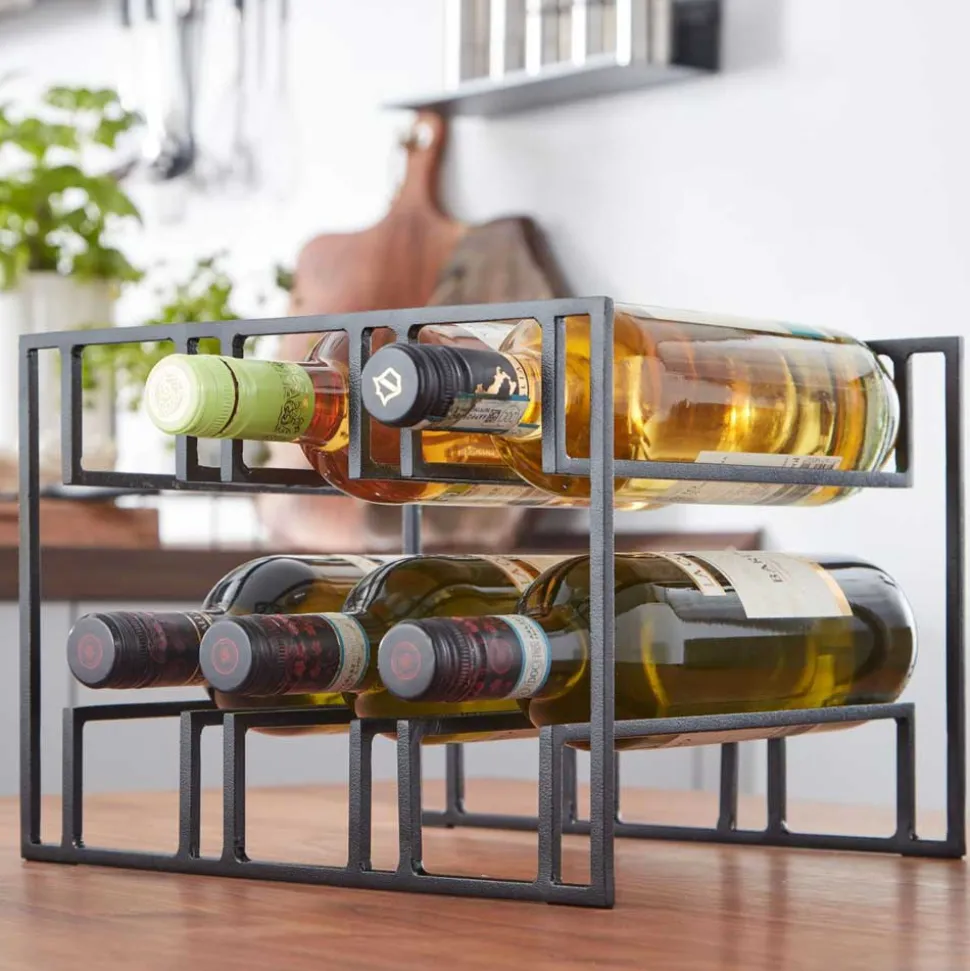 29x21x25 Eisen Weinregal mit sechs Flaschen - Renema