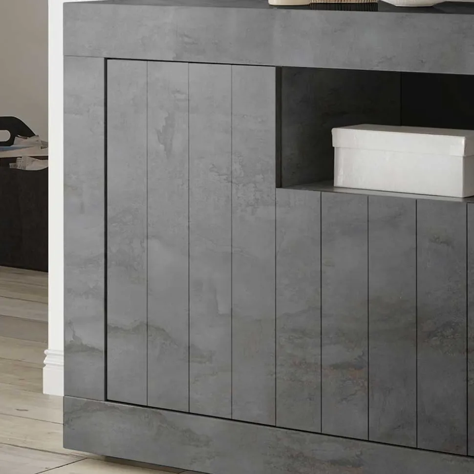 138x86x43 Esszimmer Kommode in Dunkelgrau - Putri