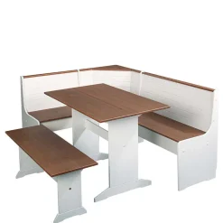 110x45x37 Esszimmerbank in Weiß & Braun - Vatina