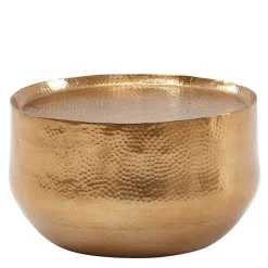 60x35x60 Fassförmiger Couchtisch in Gold - Aspect