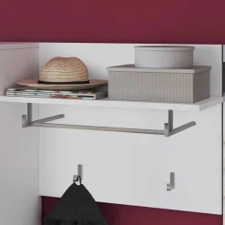 60x49x26 Garderobenpaneel mit 4 Kleiderhaken & Stange - Sumatra