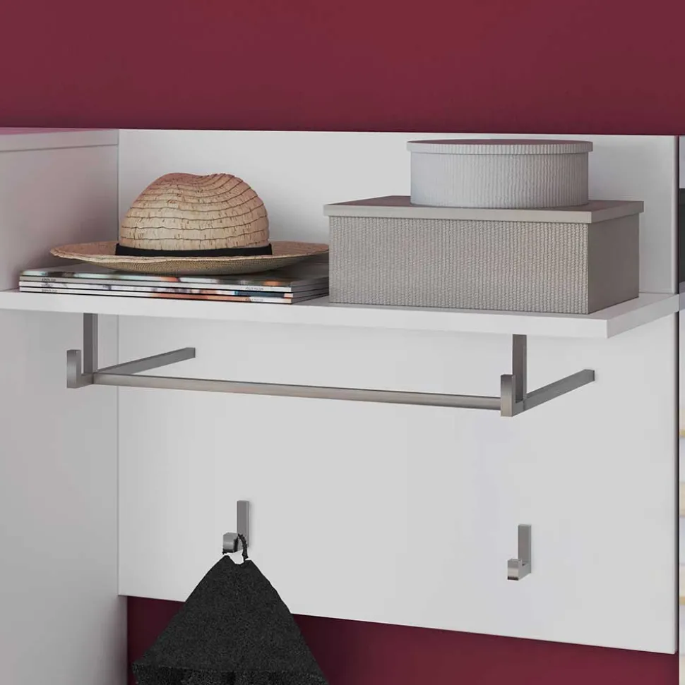 60x49x26 Garderobenpaneel mit 4 Kleiderhaken & Stange - Sumatra