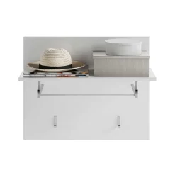 60x49x26 Garderobenpaneel mit 4 Kleiderhaken & Stange - Sumatra