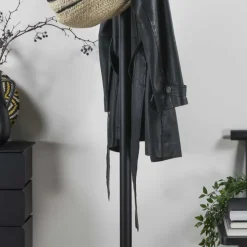 40x181x40 Garderobenständer aus schwarzem Stahl - Rolans