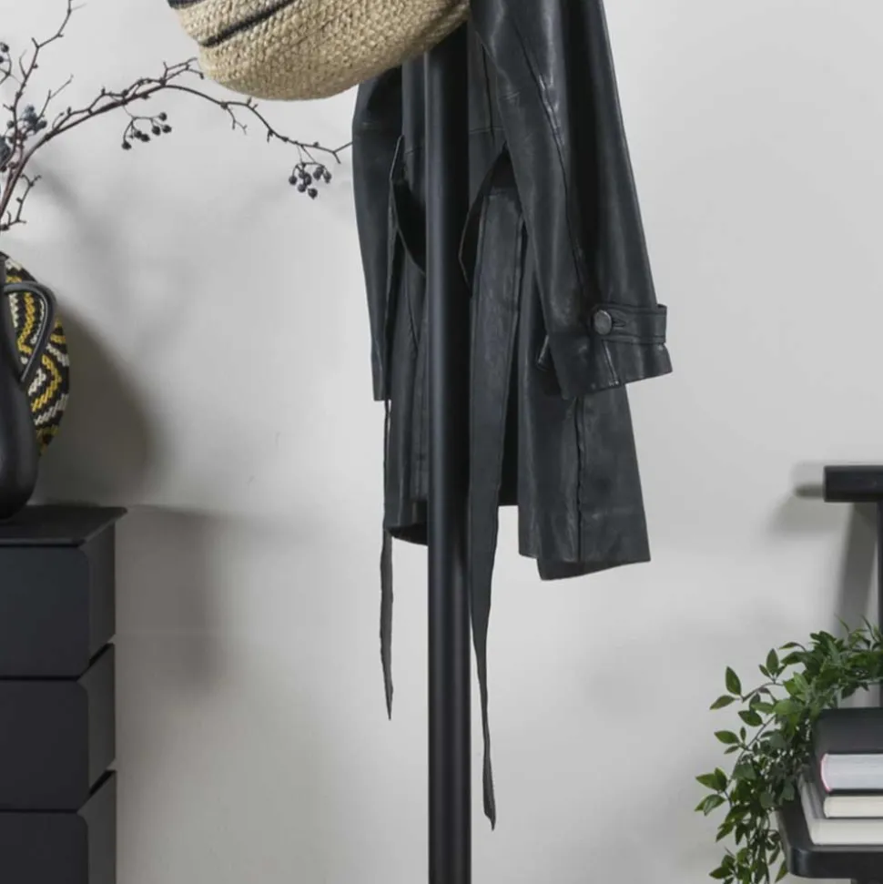 40x181x40 Garderobenständer aus schwarzem Stahl - Rolans