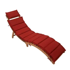 183x64x54 Geschwungene Gartenliege aus Akazie - Bernesa