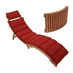 183x64x54 Geschwungene Gartenliege aus Akazie - Bernesa