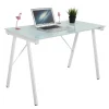 113x73x58 Glas Schreibtisch mit Vierfußgestell - Isacco