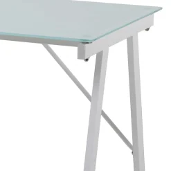113x73x58 Glas Schreibtisch mit Vierfußgestell - Isacco