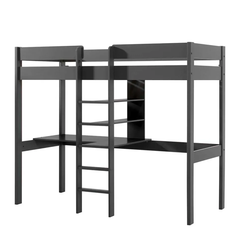 105x175x208 Graues Hochbett mit Schreibtisch - Wevera