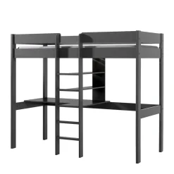 105x175x208 Graues Hochbett mit Schreibtisch - Wevera