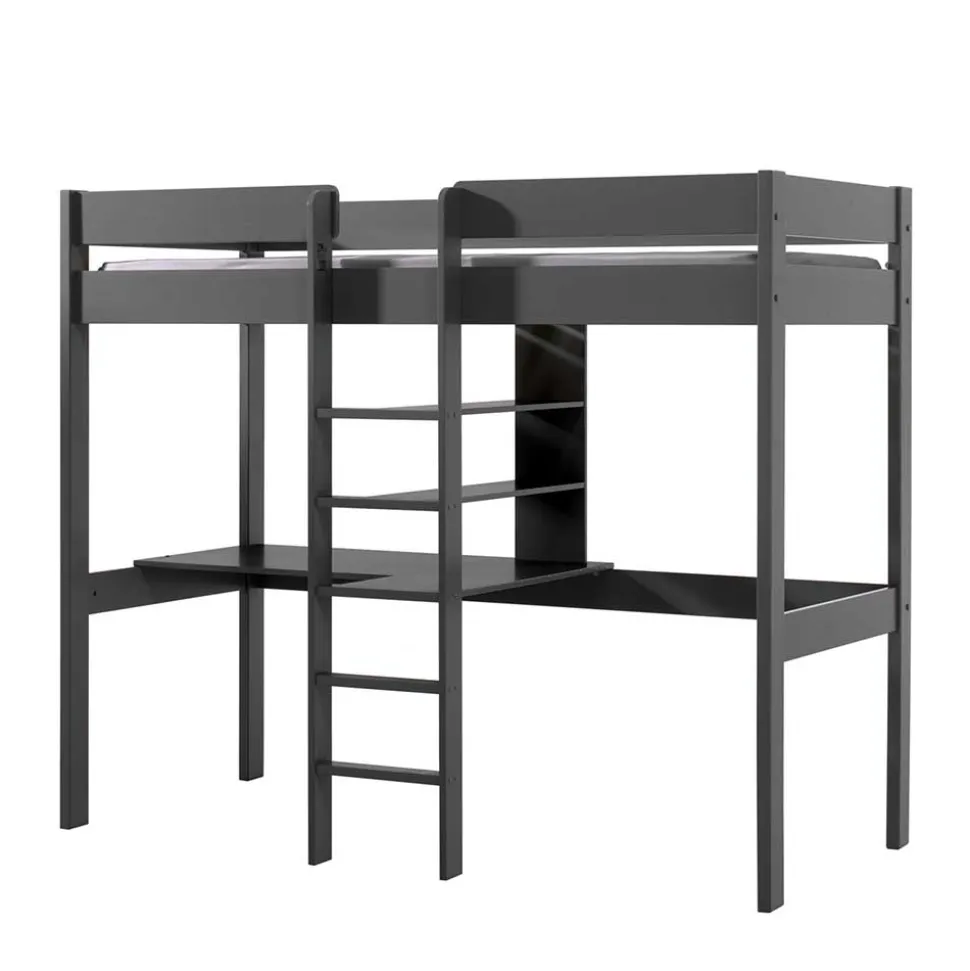 105x175x208 Graues Hochbett mit Schreibtisch - Wevera